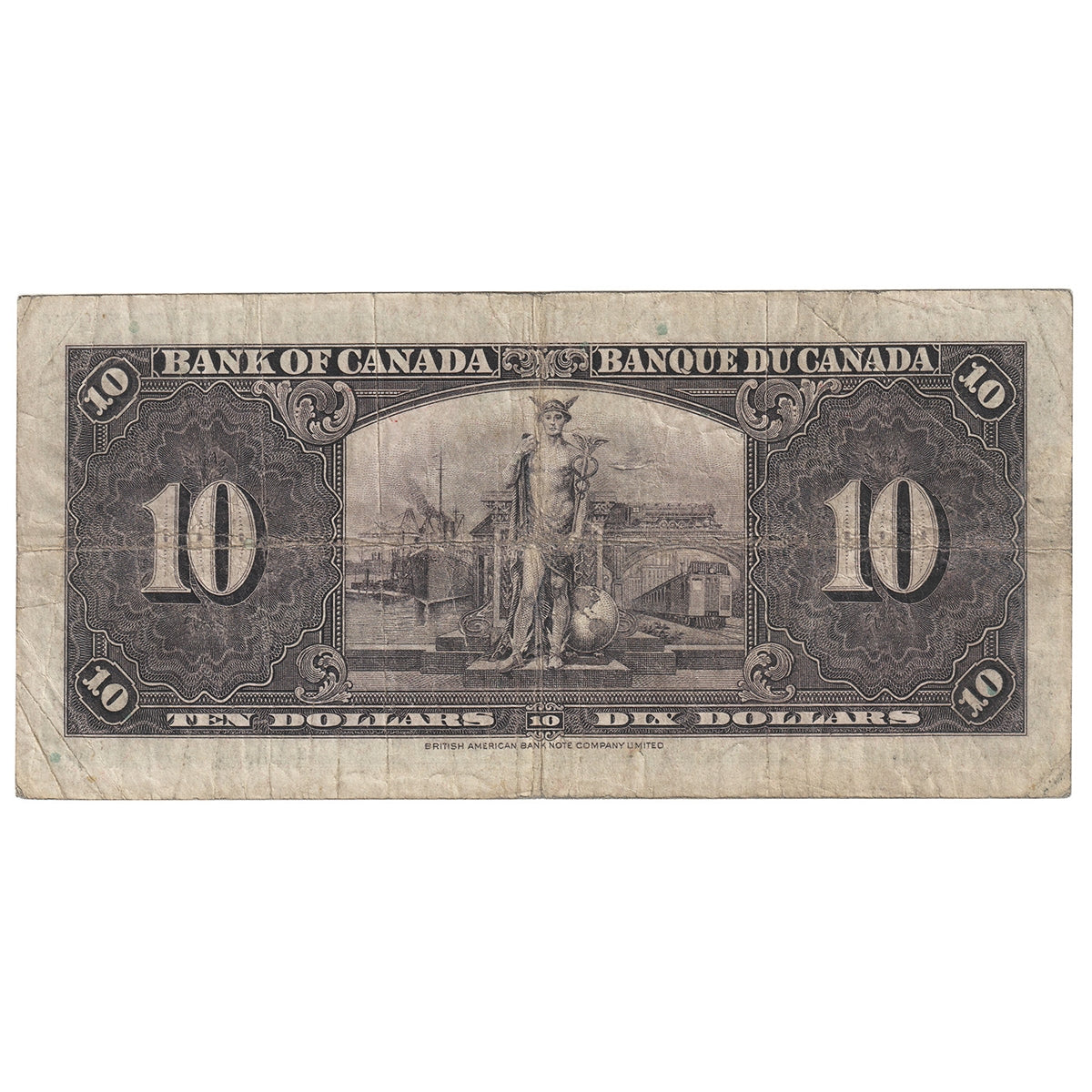 BC-24b 1937 Canada $10 Gordon-Towers, C/D, VG-F