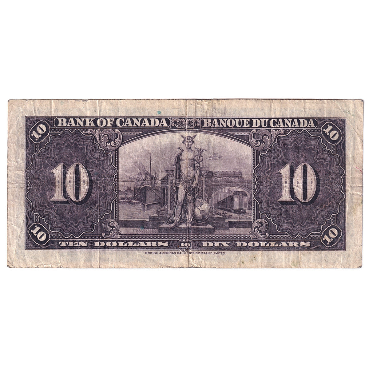 BC-24b 1937 Canada $10 Gordon-Towers, B/D, F-VF (F15)