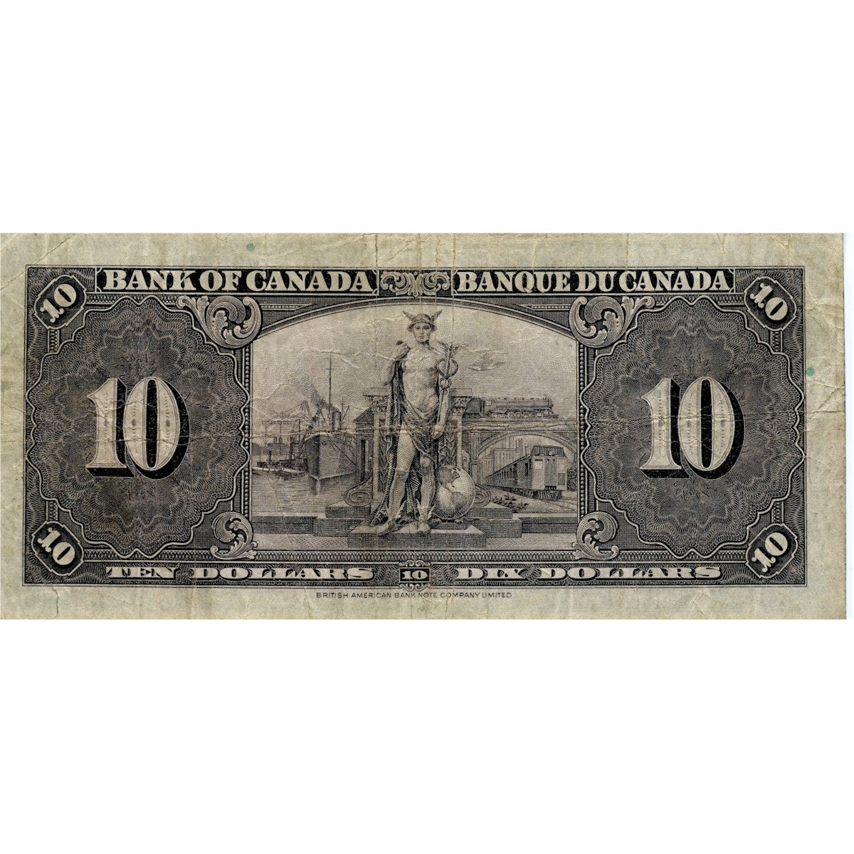BC-24b 1937 Canada $10 Gordon-Towers, K/D, Very Good (VG8)