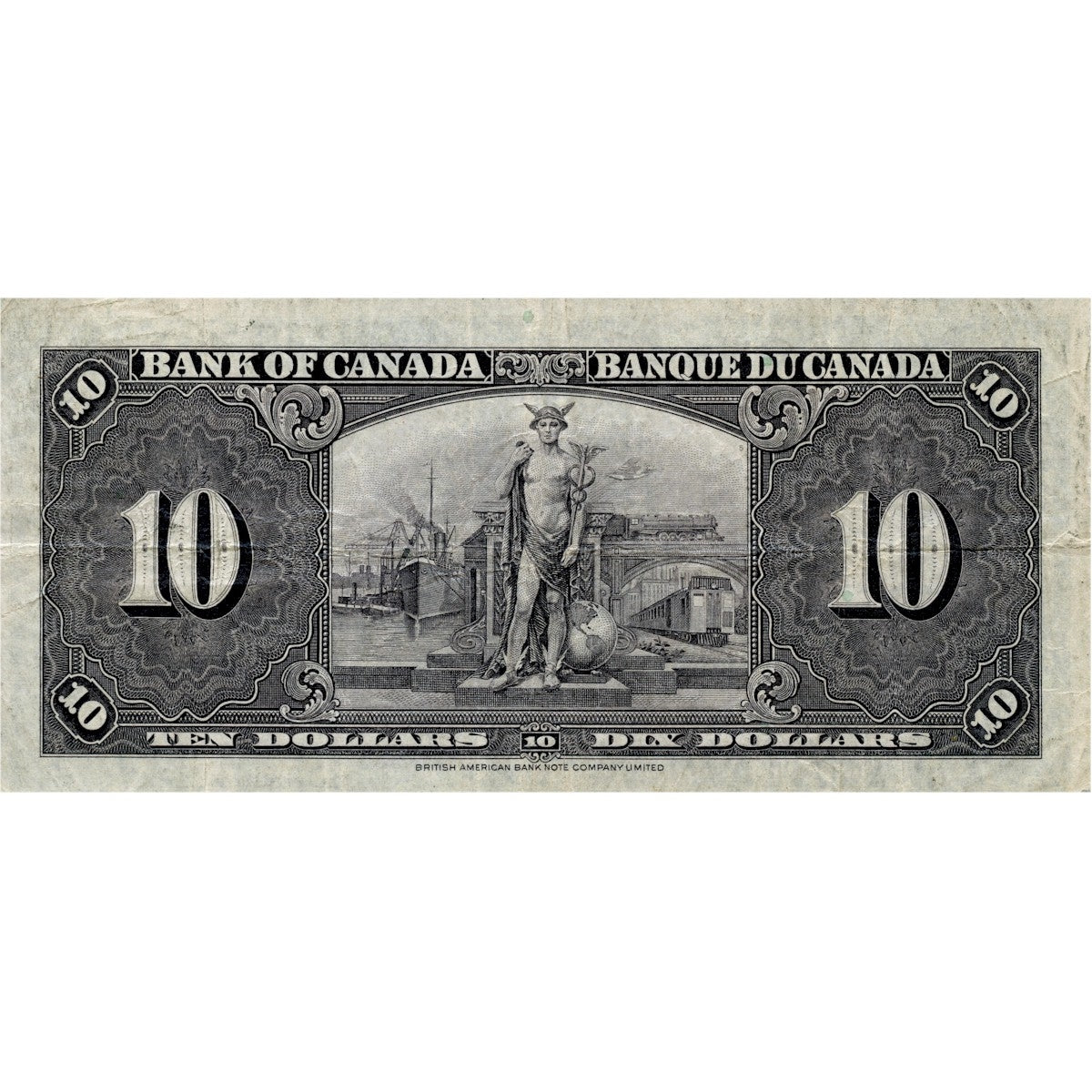 BC-24b 1937 Canada $10 Gordon-Towers, O/D, F