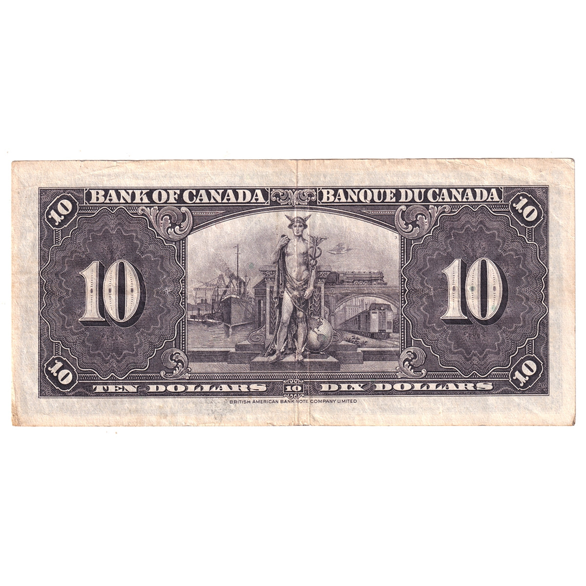 BC-24b 1937 Canada $10 Gordon-Towers, O/D, VF-EF (VF30)