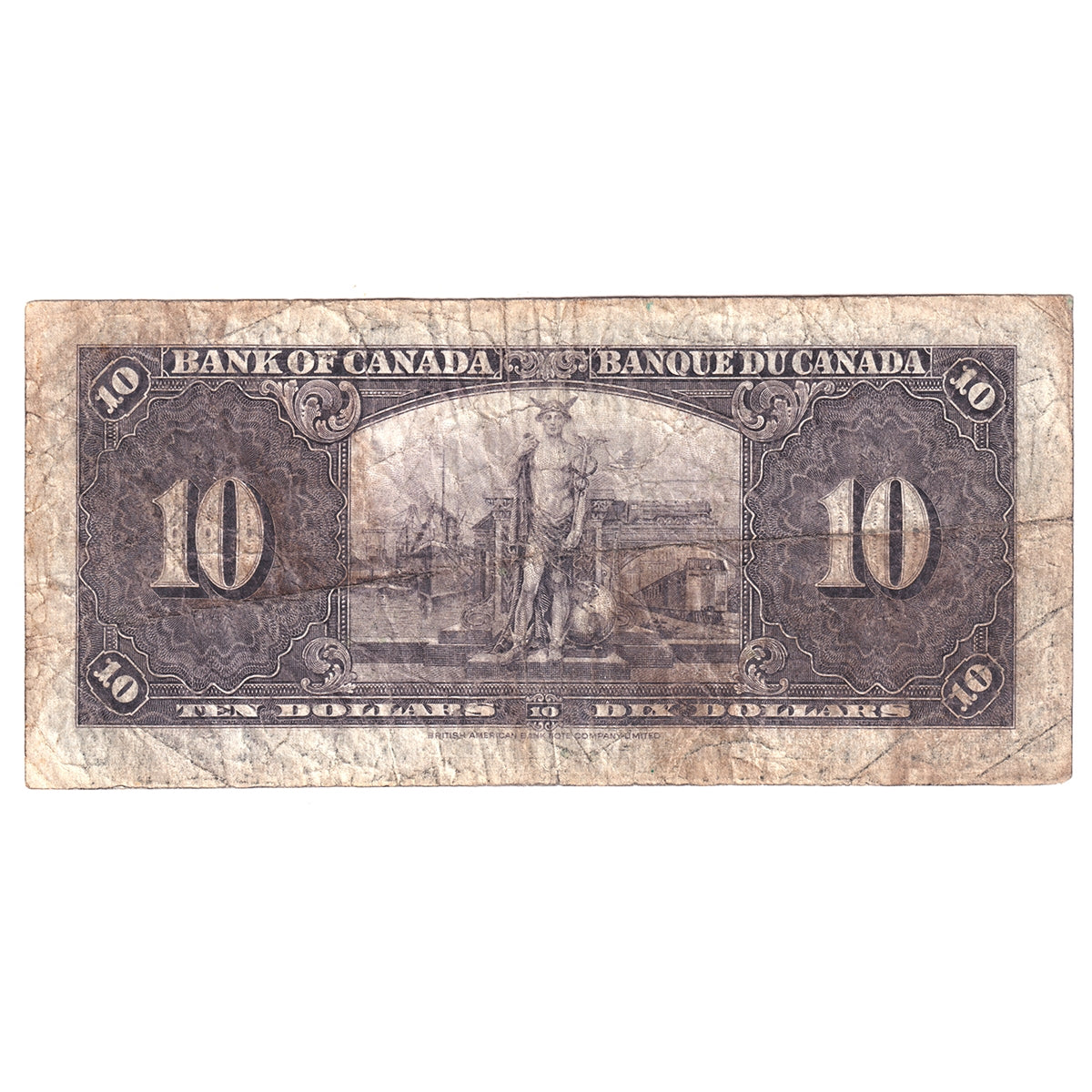 BC-24b 1937 Canada $10 Gordon-Towers, U/D, Circ