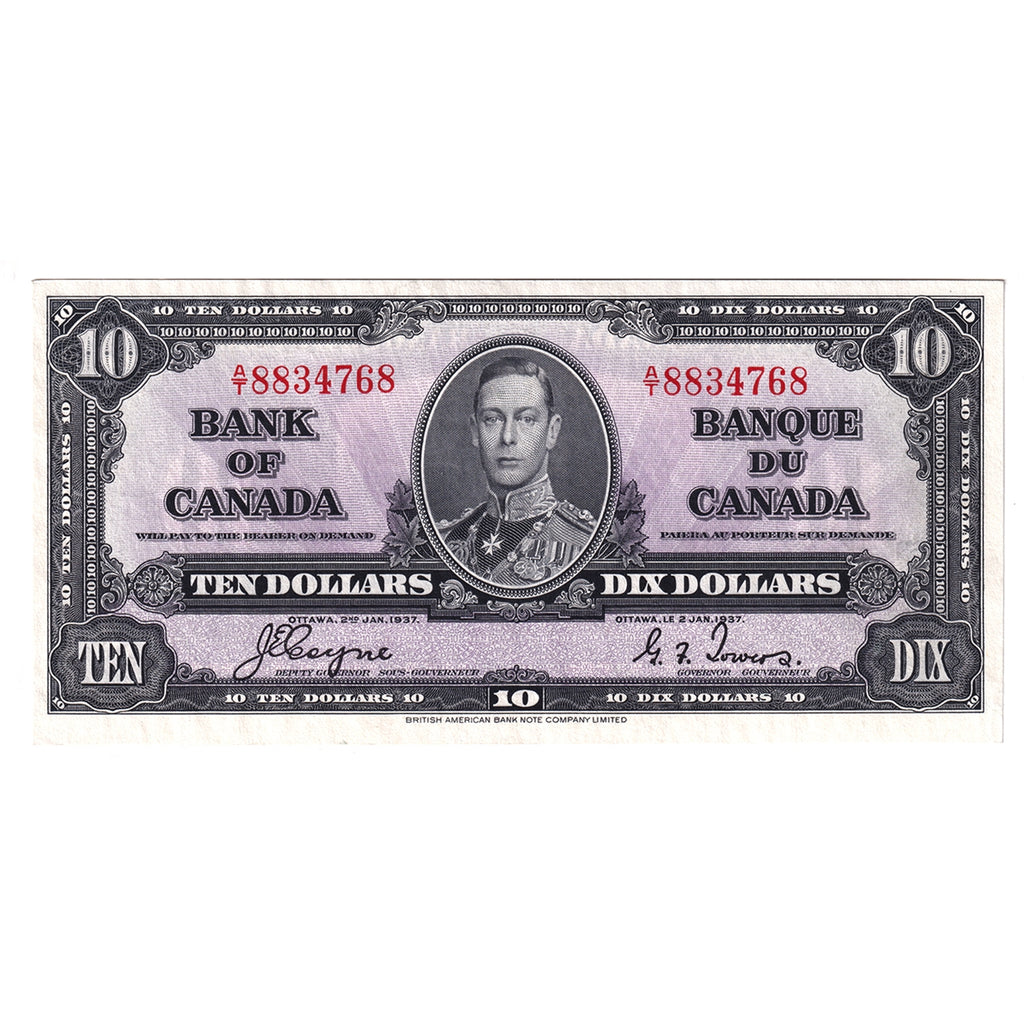 BC-24c 1937 Canada $10 Coyne-Towers, A/T, EF