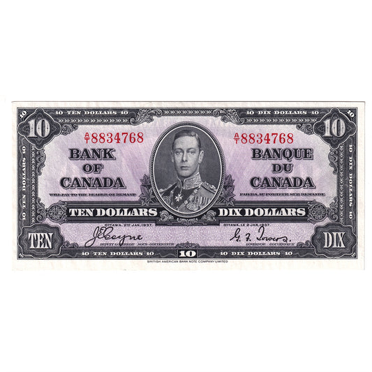 BC-24c 1937 Canada $10 Coyne-Towers, A/T, EF