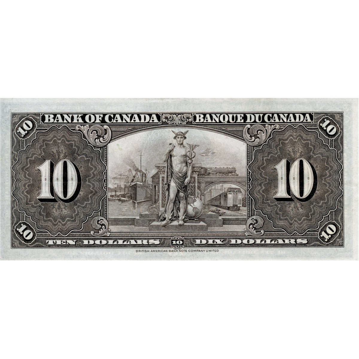 BC-24c 1937 Canada $10 Coyne-Towers, D/T, Extra Fine (EF40)
