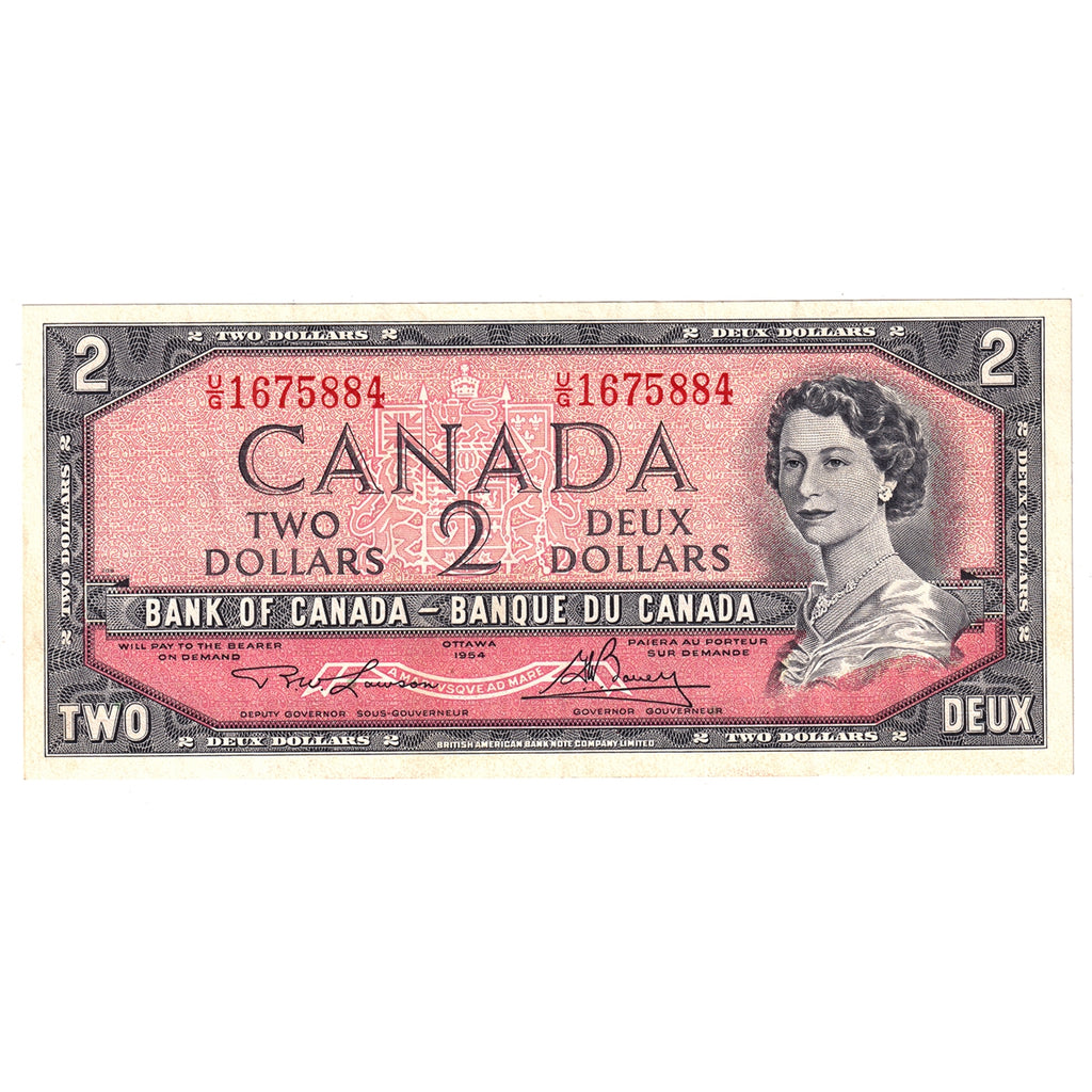BC-38d 1954 Canada $2 Lawson-Bouey, U/G, VF-EF (VF30)