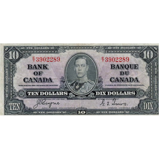 BC-24c 1937 Canada $10 Coyne-Towers, E/T, F-VF