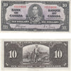 BC-24c 1937 Canada $10 Coyne-Towers, J/T, Extra Fine (EF40)