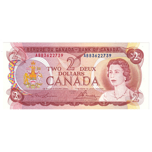 BC-47a-i 1974 Canada $2 Lawson-Bouey, ABB, Choice Uncirculated (CUNC63)