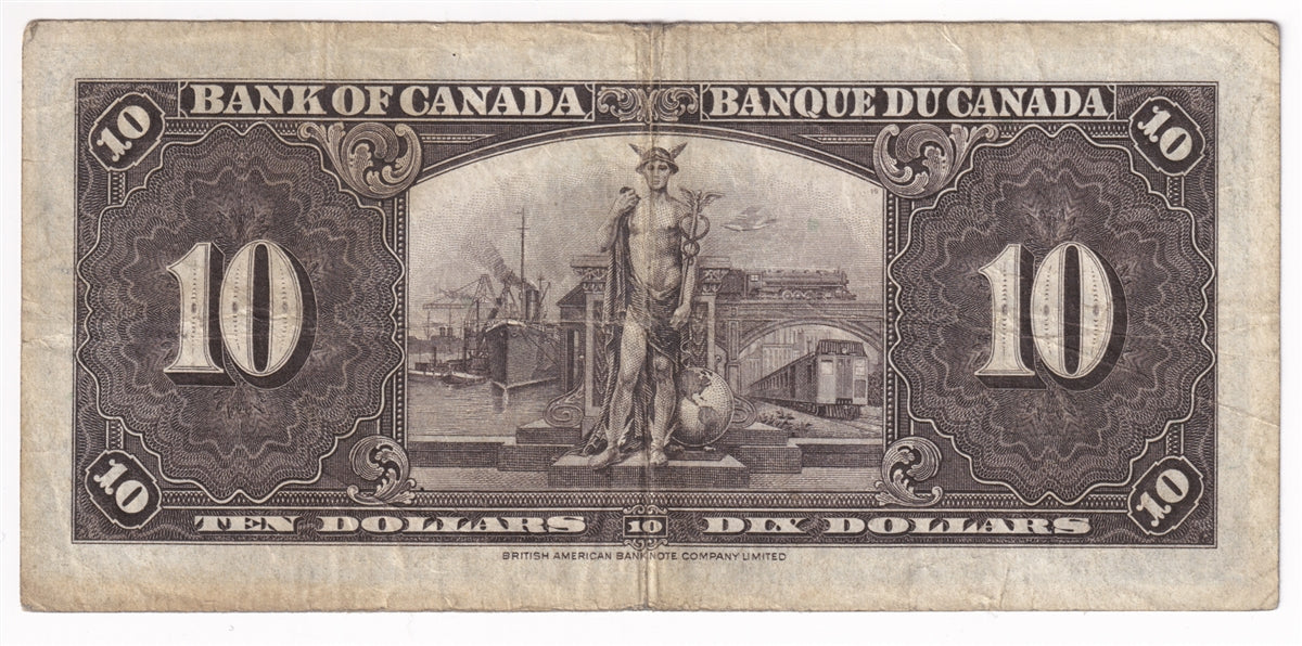 BC-24c 1937 Canada $10 Coyne-Towers, M/T, F