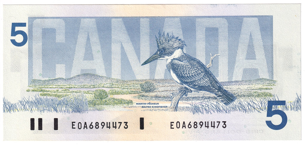BC-56a 1986 Canada $5 Crow-Bouey, EOA, AU-UNC (AU55)