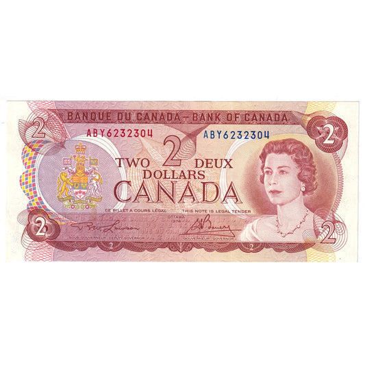 BC-47a-i 1974 Canada $2 Lawson-Bouey, ABY, EF-AU (EF45)