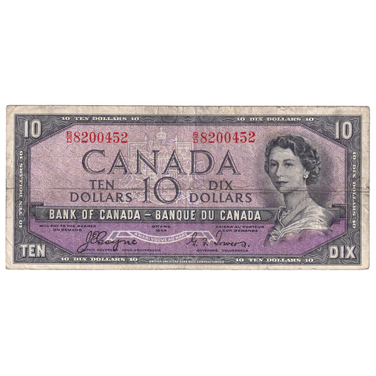 BC-32a 1954 Canada $10 Coyne-Towers, Devil's Face, B/D, F-VF