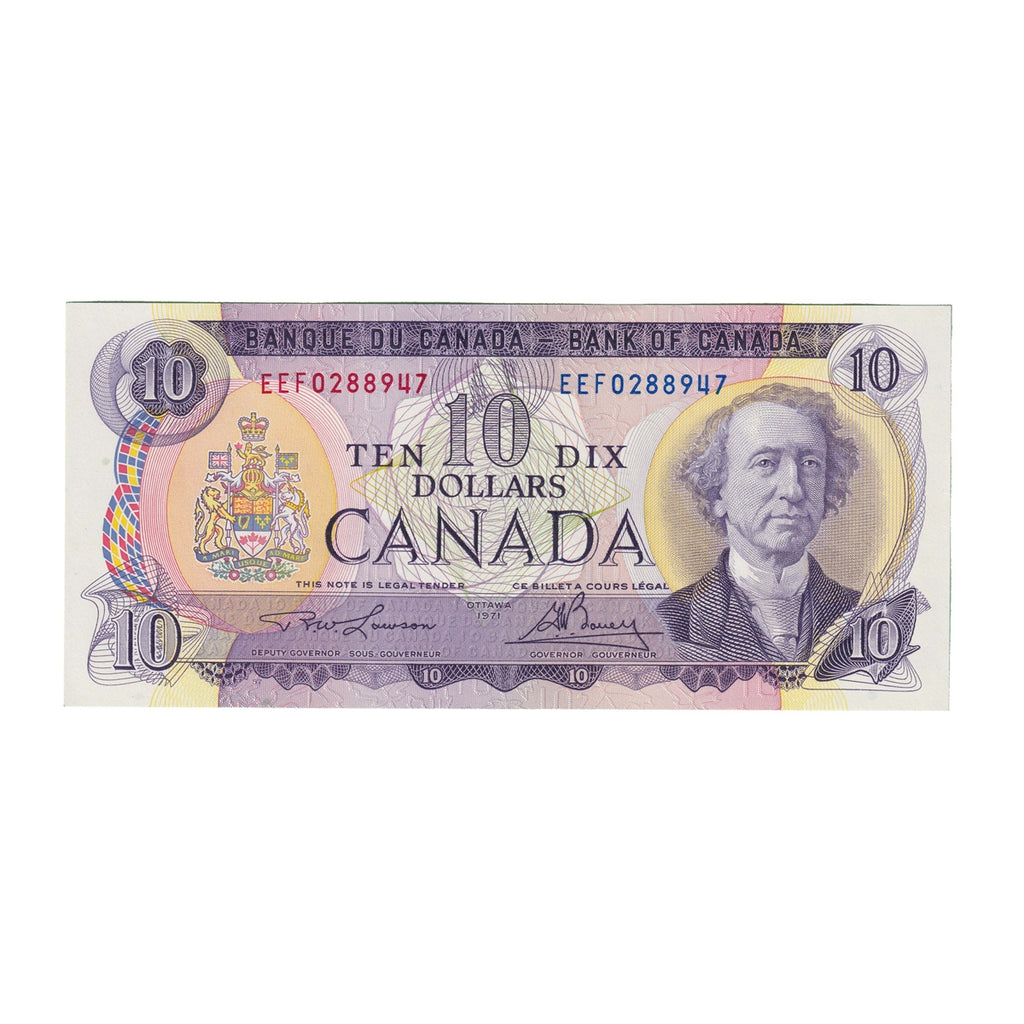 BC-49c-i 1971 Canada $10 Lawson-Bouey, EEF, Choice Uncirculated (CUNC63)