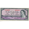 BC-32b 1954 Canada $10 Beattie-Coyne, Devil's Face, G/D, F-VF (F15)