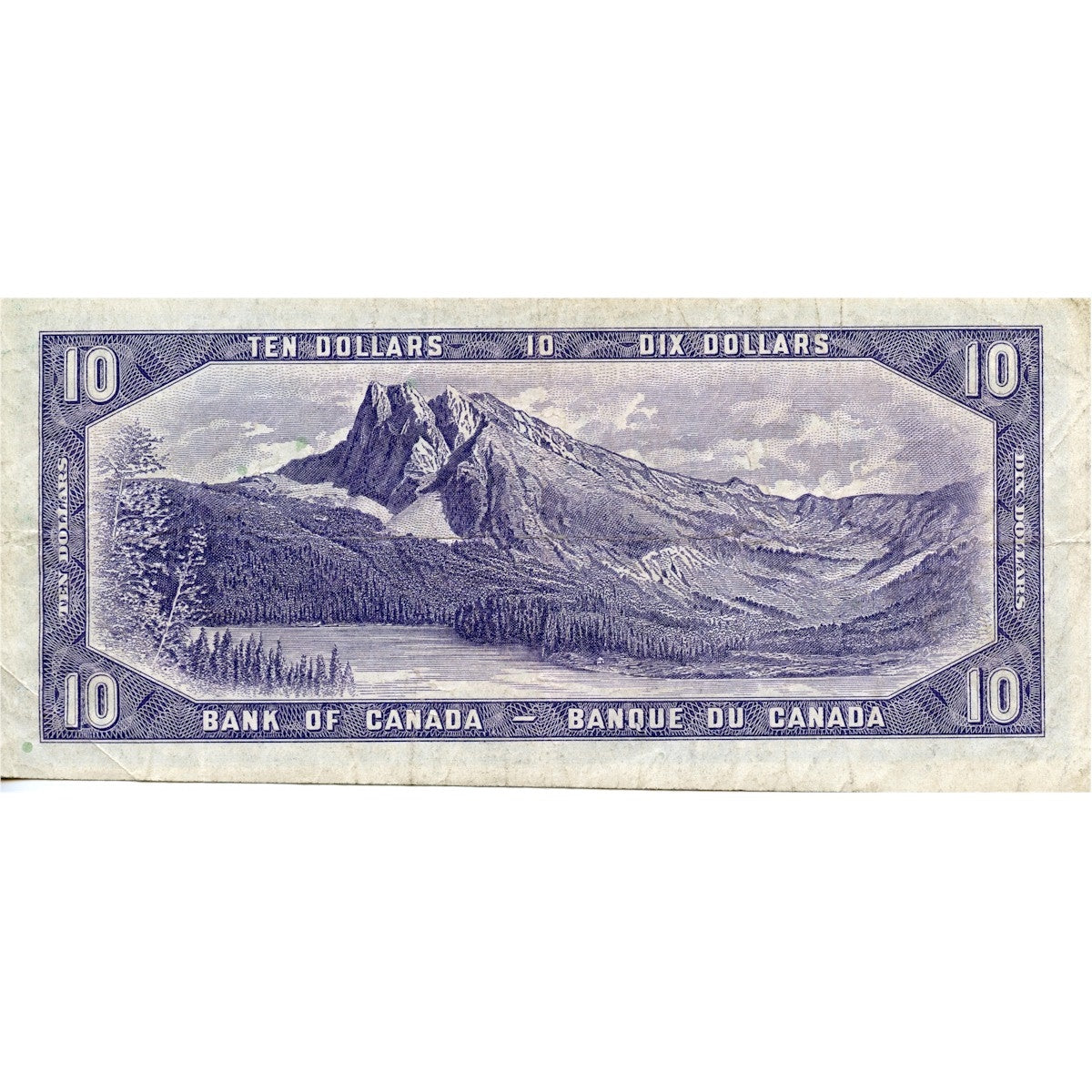 BC-32b 1954 Canada $10 Beattie-Coyne, Devil's Face, G/D, F-VF (F15)