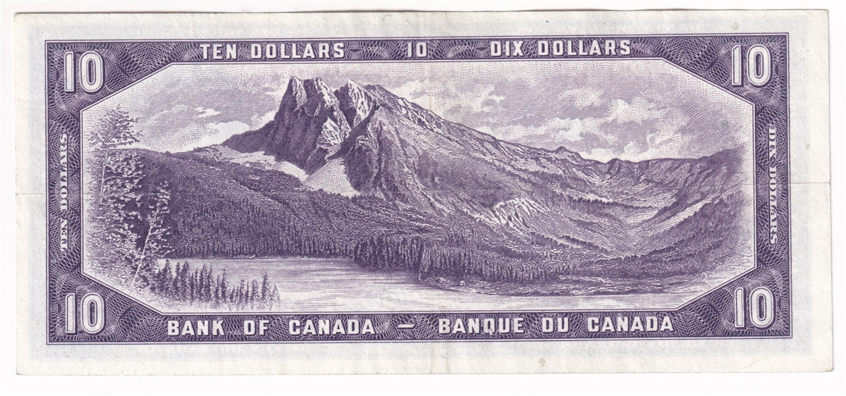 BC-32b 1954 Canada $10 Beattie-Coyne, Devil's Face, I/D, VF-EF