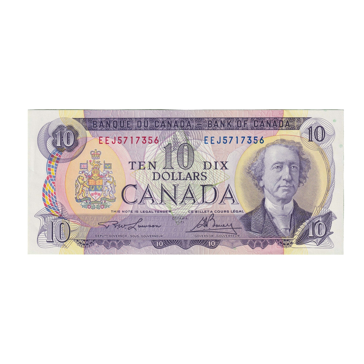 BC-49c-i 1971 Canada $10 Lawson-Bouey, EEJ, AU-UNC (AU55)