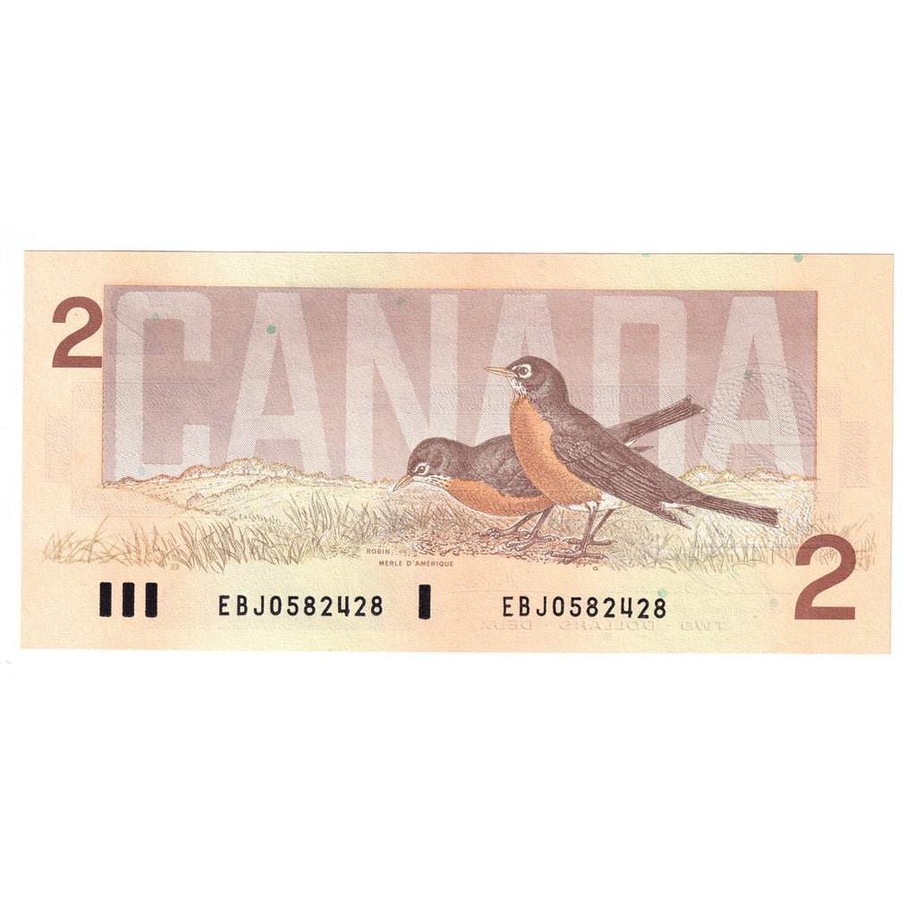 BC-55b-i 1986 Canada $2 Thiessen-Crow, EBJ, Choice Uncirculated (CUNC63)