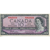 BC-40b 1954 Canada $10 Beattie-Rasminsky, B/V, EF-AU (EF45)