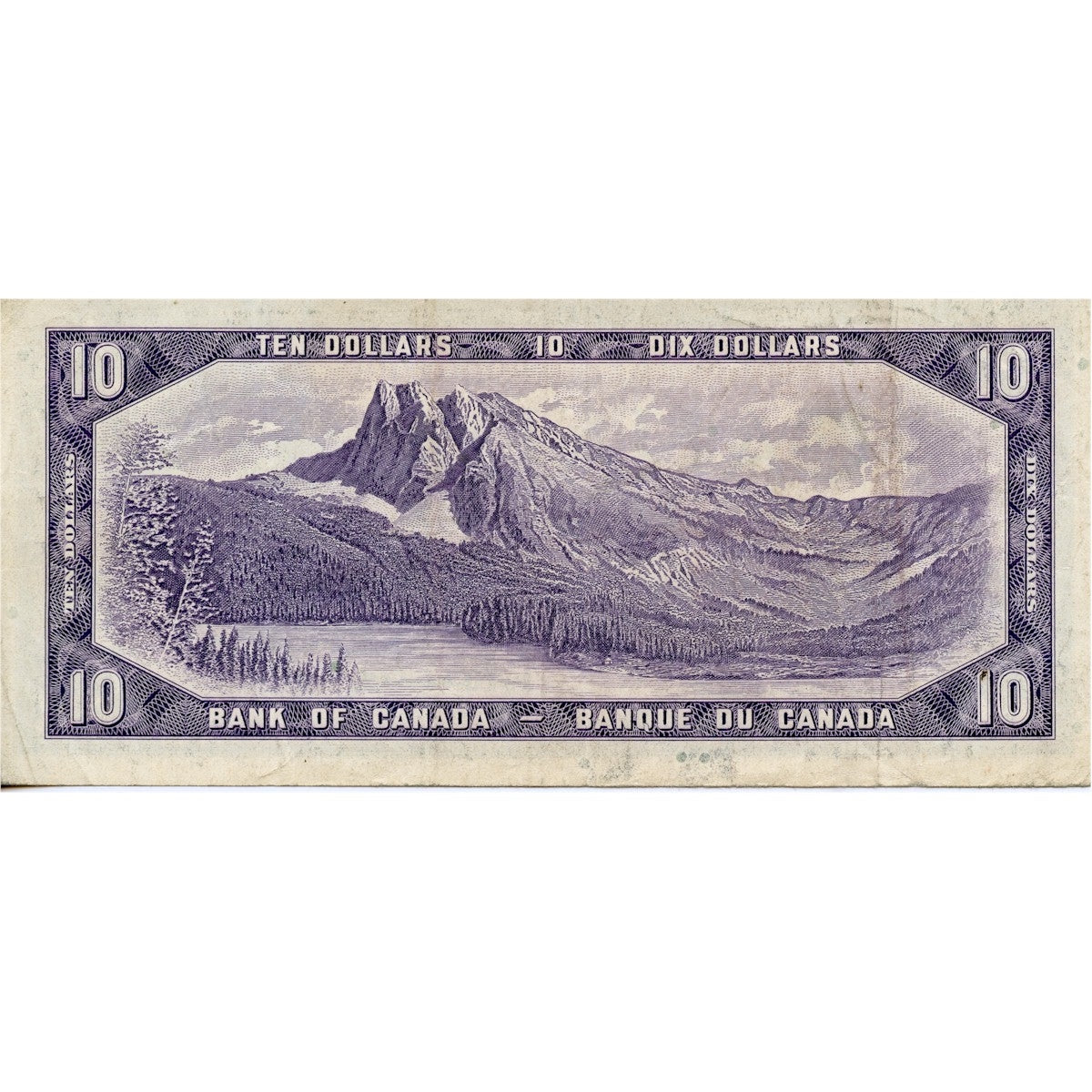 BC-40b 1954 Canada $10 Beattie-Rasminsky, D/V, Very Fine (VF20)