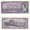 BC-40b 1954 Canada $10 Beattie-Rasminsky, H/T, Almost Uncirculated (AU50)