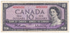 BC-40b 1954 Canada $10 Beattie-Rasminsky, H/T, Circ