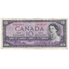 BC-40b 1954 Canada $10 Beattie-Rasminsky, H/T, VF
