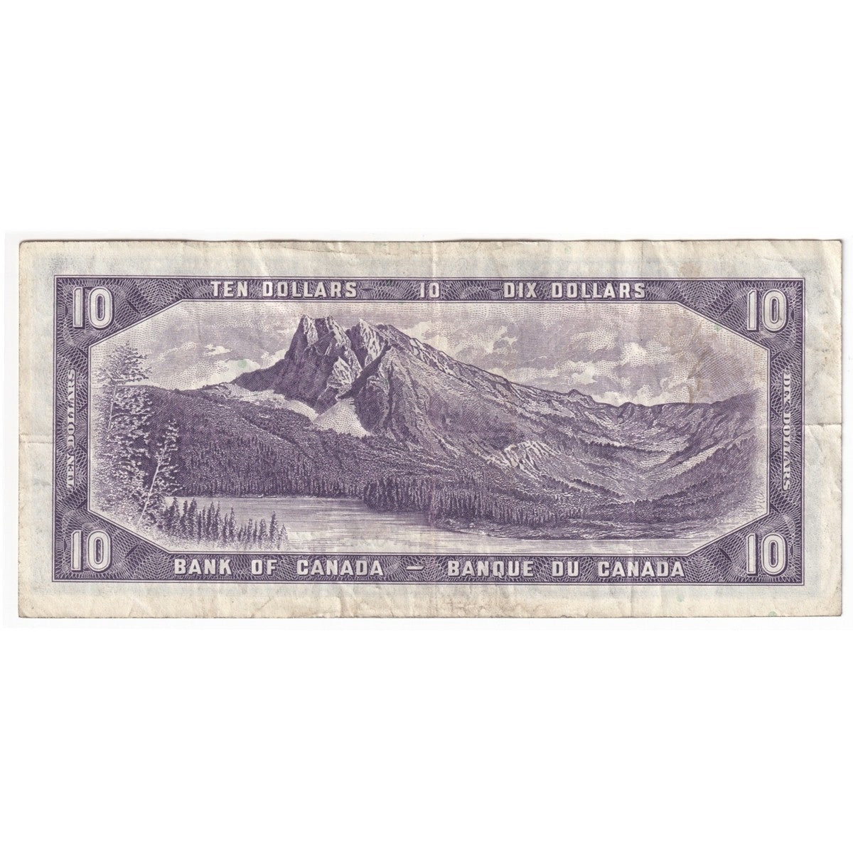 BC-40b 1954 Canada $10 Beattie-Rasminsky, H/T, VF