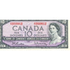 BC-40b 1954 Canada $10 Beattie-Rasminsky, I/V, Extra Fine (EF40)