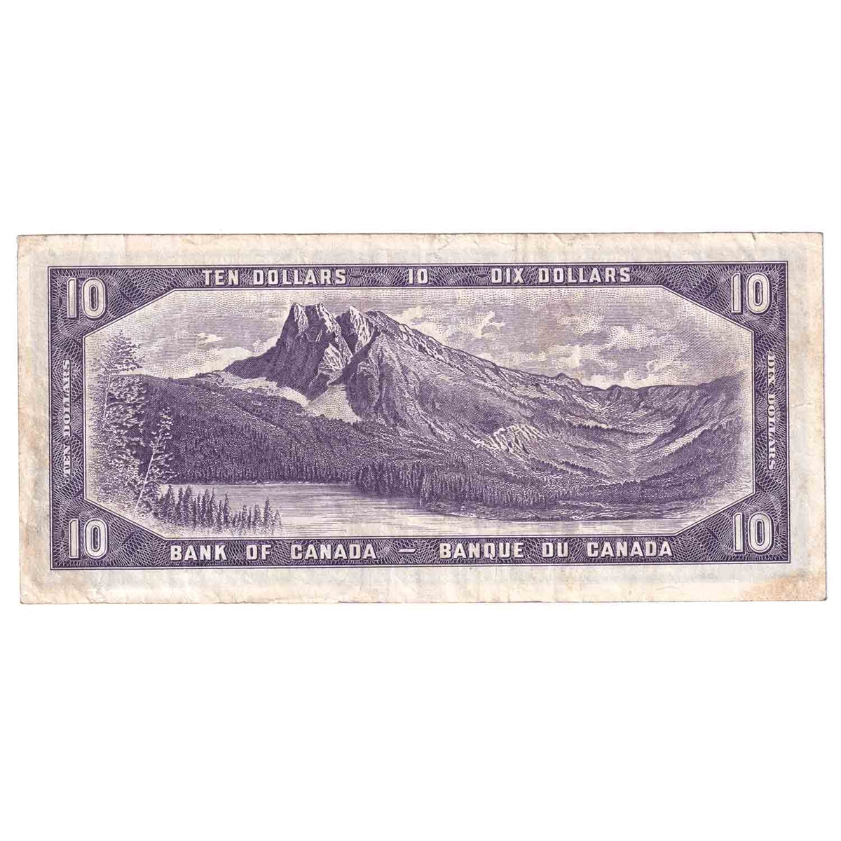 BC-40b 1954 Canada $10 Beattie-Rasminsky, L/T, Very Fine (VF20)
