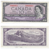 BC-40b 1954 Canada $10 Beattie-Rasminsky, M/V, EF-AU (EF45)