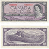 BC-40b 1954 Canada $10 Beattie-Rasminsky, N/V, Extra Fine (EF40)