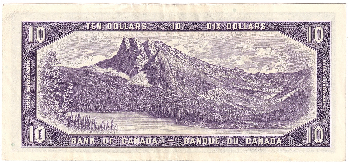 BC-40b 1954 Canada $10 Beattie-Rasminsky, P/V, EF