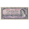 BC-40b 1954 Canada $10 Beattie-Rasminsky, R/T, Very Fine (VF20)