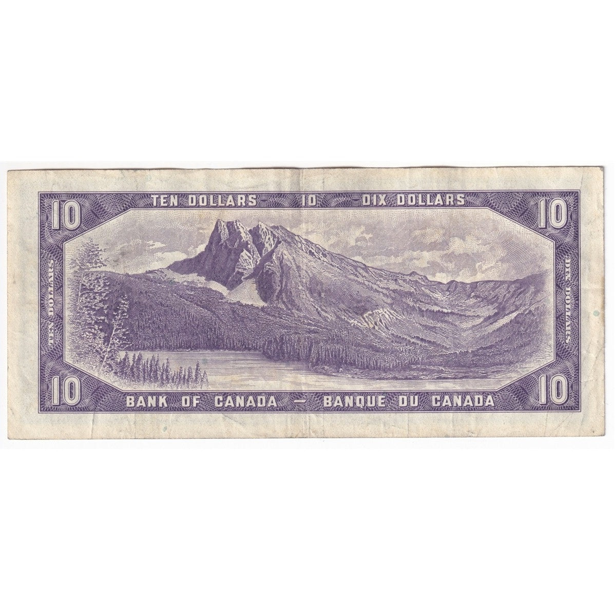 BC-40b 1954 Canada $10 Beattie-Rasminsky, R/T, Very Fine (VF20)