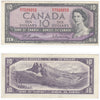 BC-40b 1954 Canada $10 Beattie-Rasminsky, R/V, VF