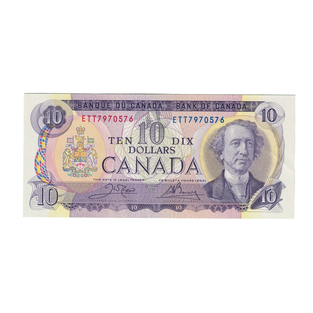 BC-49d 1971 Canada $10 Crow-Bouey, ETT, Choice Uncirculated (CUNC63)