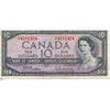 BC-40b 1954 Canada $10 Beattie-Rasminsky, U/T, Very Fine (VF20)