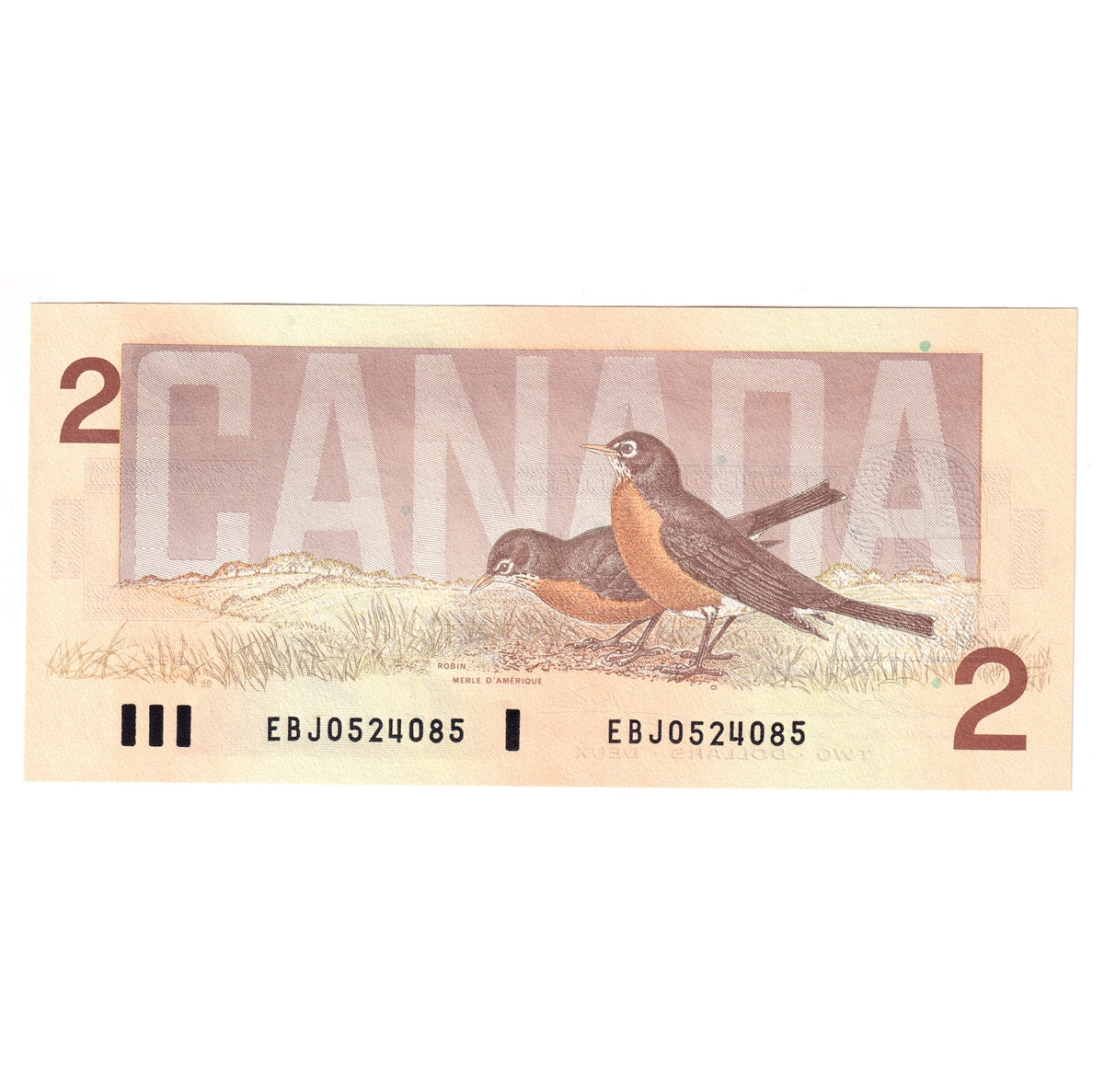 BC-55b-i 1986 Canada $2 Thiessen-Crow, EBJ, Uncirculated (MS60)