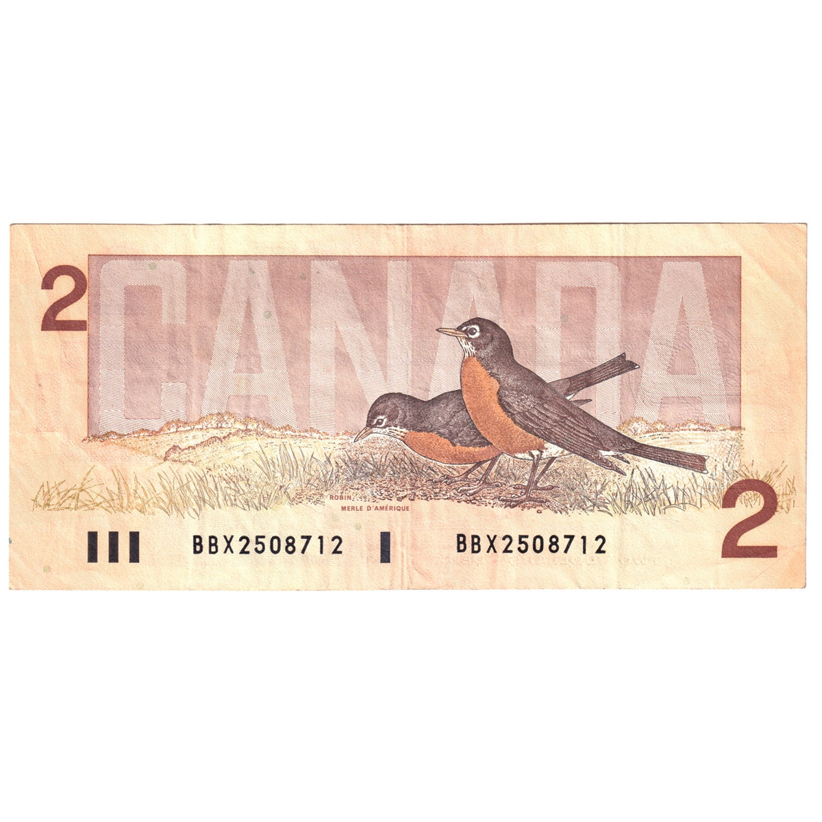 BC-55bA 1986 Canada $2 Thiessen-Crow, Small BBX, Very Fine (VF20)