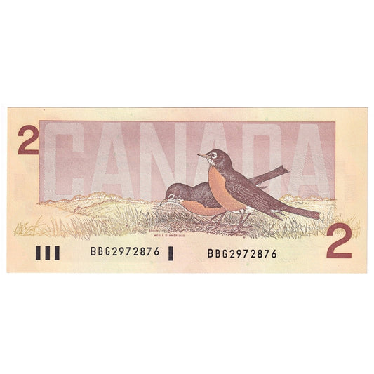 BC-55b 1986 Canada $2 Thiessen-Crow, BBG, Uncirculated (UNC60)