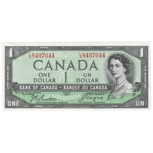 BC-29b 1954 Canada $1 Beattie-Coyne, Devil's Face, L/A, AU-UNC
