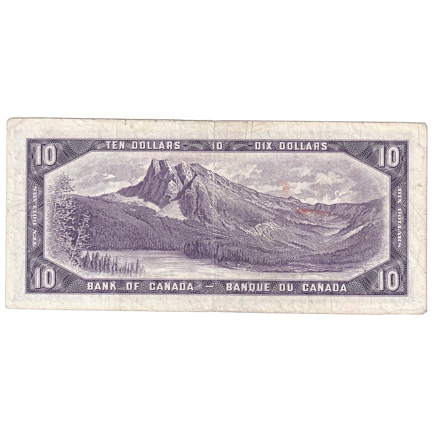 BC-40bA 1954 Canada $10 Beattie-Rasminsky, *B/D, circ