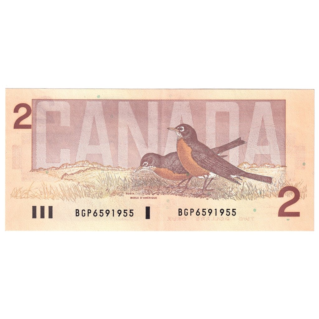 BC-55b 1986 Canada $2 Thiessen-Crow, BGP, EF-AU (EF45)