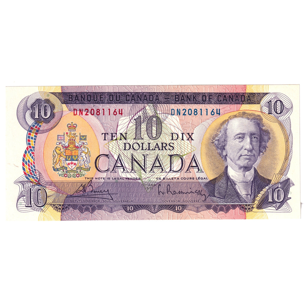 BC-49a 1971 Canada $10 Beattie-Rasminsky, DJ, Choice Uncirculated (CUNC63)