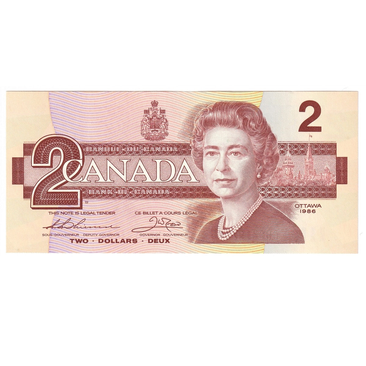 BC-55b 1986 Canada $2 Thiessen-Crow, BBS, AU-UNC (AU55)