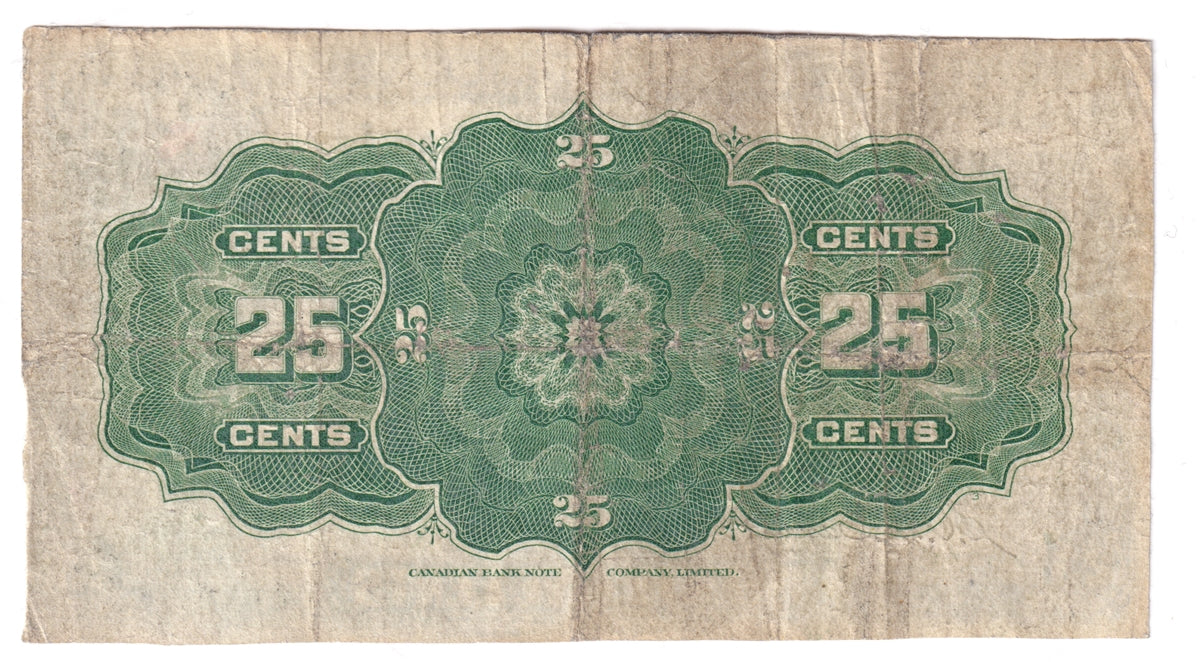 DC-24c 1923 Dominion 25 cent Shinplaster McCavour-Saunders, Circ