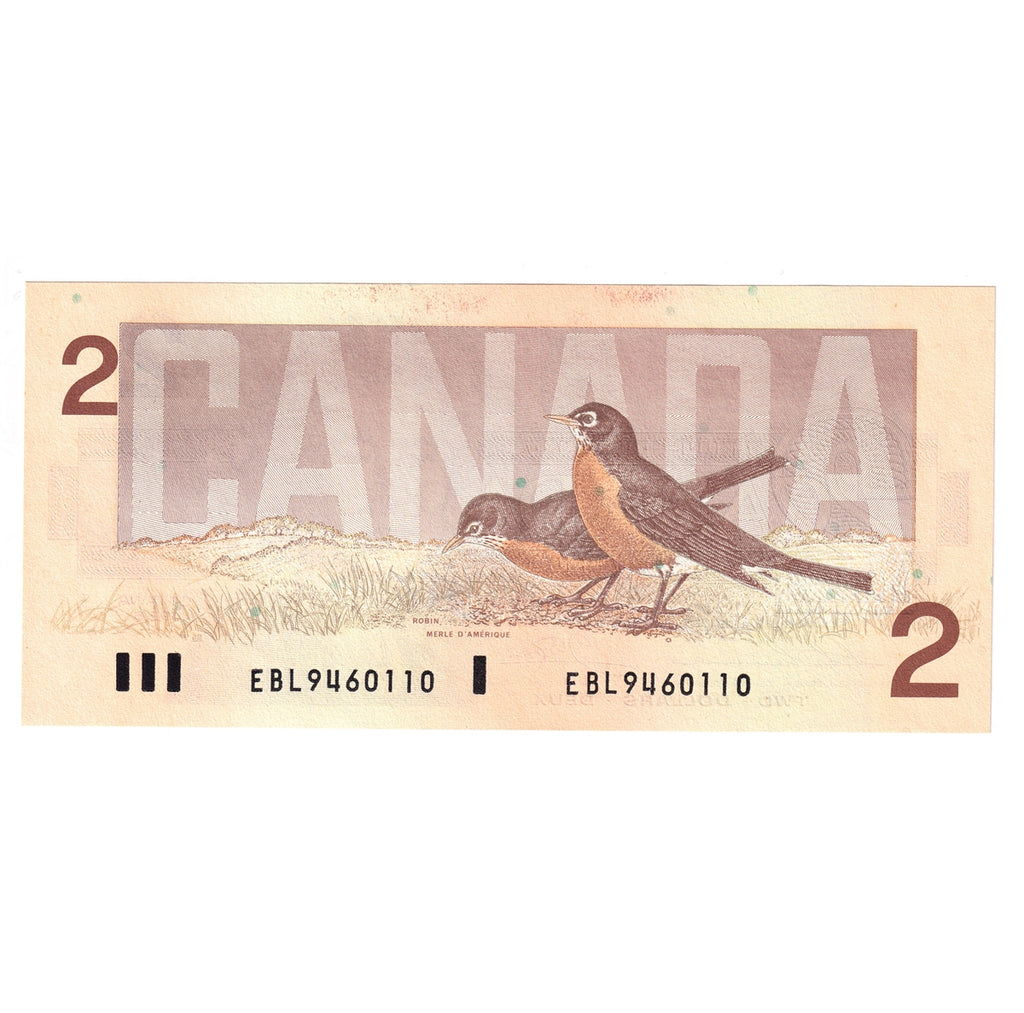 BC-55b-i 1986 Canada $2 Thiessen-Crow, EBL, Uncirculated (MS60)