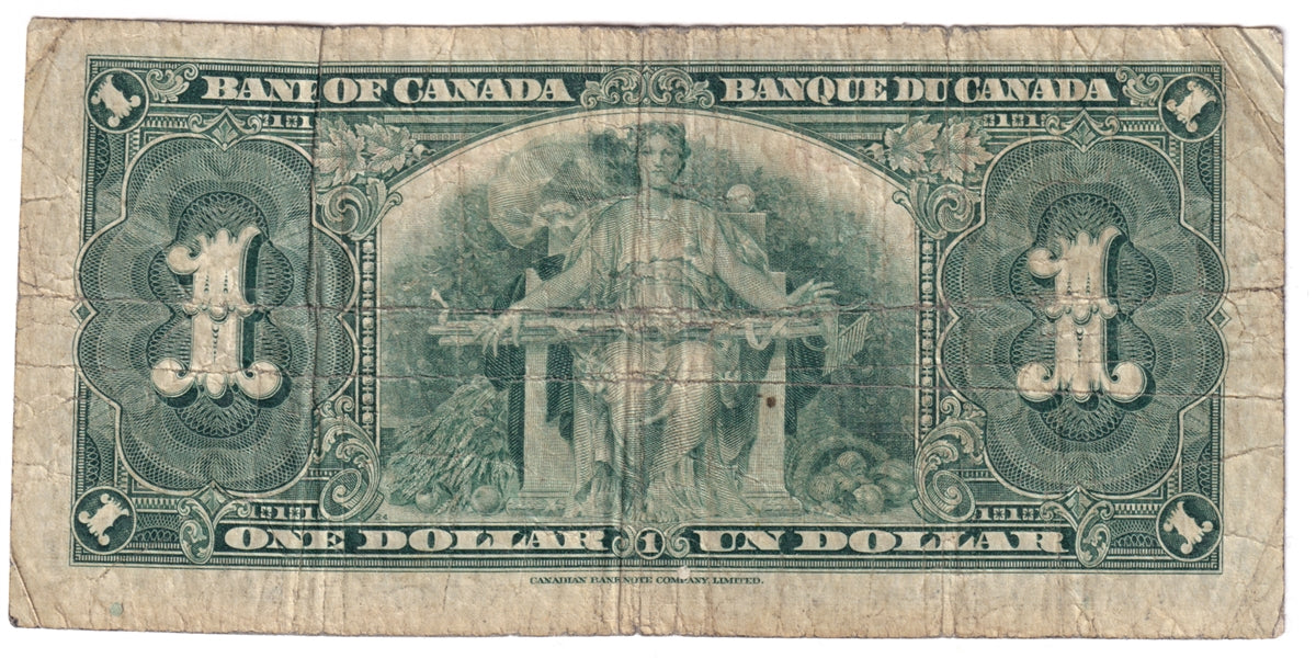 BC-21c 1937 Canada $1 Gordon-Towers, A/L, CIRC